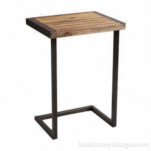 Computer Desk, Made from Acacia Wood and Powder-coated Metal